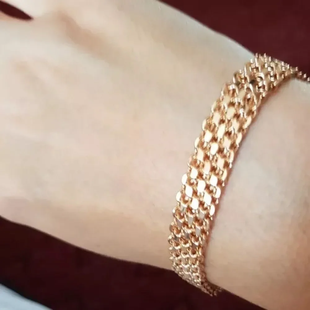 💎206💎 18K Gold Plated Rolo Chunky Link Bracelet‎